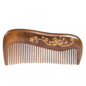 Breezelike Wooden Hair Comb - Fine Tooth Wood Comb for Women - No Static Natural Detangling Sandalwood Comb