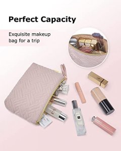 BAGSMART Small Cosmetic Bag, Elegant Roomy Makeup Bags,lipstick pouch,Zipper Pouch,Great Gifts for Women,Travel Waterproof Toiletry Bag Accessories O