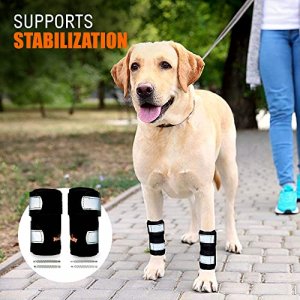 NeoAlly Pair Dog Front Leg Braces with Metal Strips Super Supportive to Stabilize and Support Canine Front Leg Wrist Carpal Joint, Prevents Leg Injur