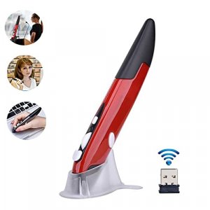 lychee Wireless Optical Pocket Pen Mouse, 2.4GHZ USB Wireless Optical Pen Mouse 800/1200/1600 DPI Adjustable Handwriting Mini Air Mouse Mice for PC L