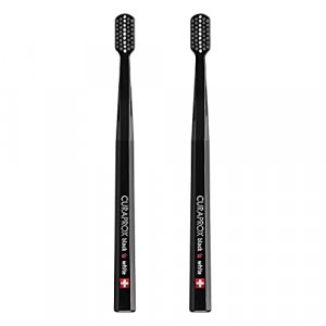 Curaprox Black is White Duo, Ultra-Soft Toothbrush, Black and White, Pack of 2