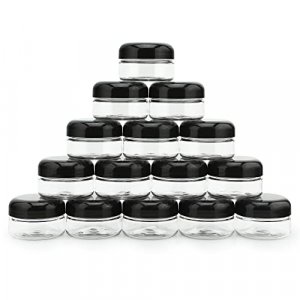 Cornucopia 2oz Clear Plastic Jars (15-Pack); Clear Plastic Containers with Domed Lids Perfect for Cosmetics and Food