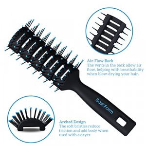 BasicForm Styling Hair Brush and Comb Set for Men, Vent Brush Round Hair Roller for Quiff, Pompadour, Slicked-back, Undercut