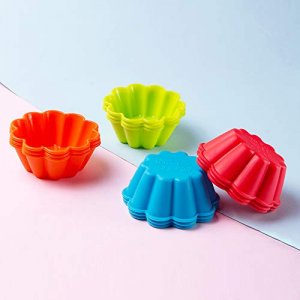 Webake Silicone Baking Cups Cupcake Liners Muffin Tin, 3 Inch Brioche Molds Pack of 12
