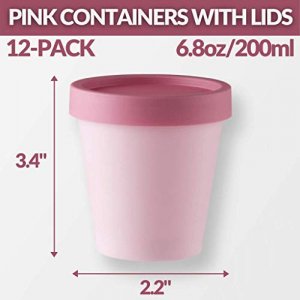 12Pcs 6.8oz/200ml Empty Mixing Bowls With Lids - Leakproof Cosmetic Plastic Containers With Lids - Spa Facial Mask Mixing Bowls - Empty Containers fo