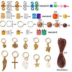 Leeven 417 Pieces Dreadlock Accessories DIY Hair Braid Accessories with Braid Rings Hair Hoops Hair Clips Dreadlock Beads Colorful Cord Hair Rings Fo