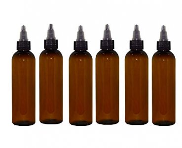 WM (Bulk Pack of 6) 4 oz Amber Cosmo Refillable, Reusable Empty Plastic Bottles with Twist Open Yorker Cap  Oils, Aromatherapy, Juice, Moisturizer