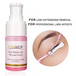 LASHVIEW Eyelash Extension Remover, Professional Gel Remover Fast Acting Removing Eyelash Extension Glue Pink 25ml With Pleasant Smell For Eyelash Ex