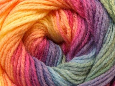 (1) 100 Gram Magic Light Pink Purple Blue Yellow Green Orange Self-Striping DK Yarn 100% Acrylic (No Wool)