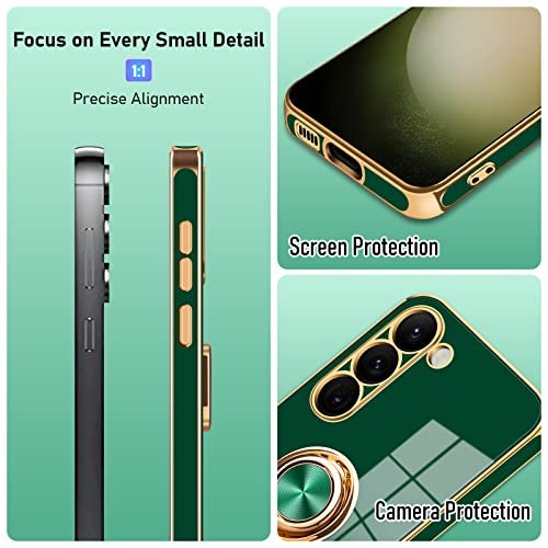 For Samsung Galaxy S23 Ultra 5g Case For Women Girls Case With Ring  Kickstand Soft Plating Cover Raised Full Camera Protection Bumper