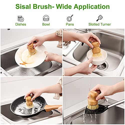 subekyu SUBEKYU Kitchen Scrub Brush Set of 4, All Natural Cleaning