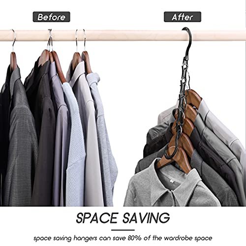 6PCS Black Space Saving Hangers, Smart Closet Organizer Space Saver, Sturdy  Plastic Clothes Hangers for All Types of Clothes, Closet Organizers and  Storage, College Dorm Room Essentials