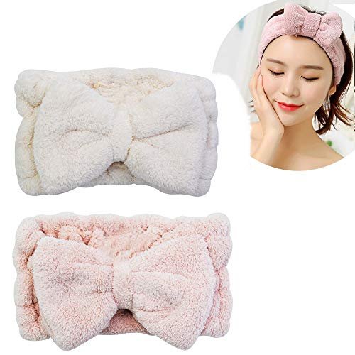 4 Pack Spa Headbands Microfiber Bowtie Headbands Makeup Headband, Skincare  Headbands Facial Headband Towel Headbands