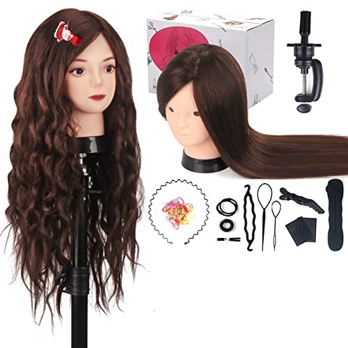 80% Hair Dummy Head For Wigs Making With Clamp Stand