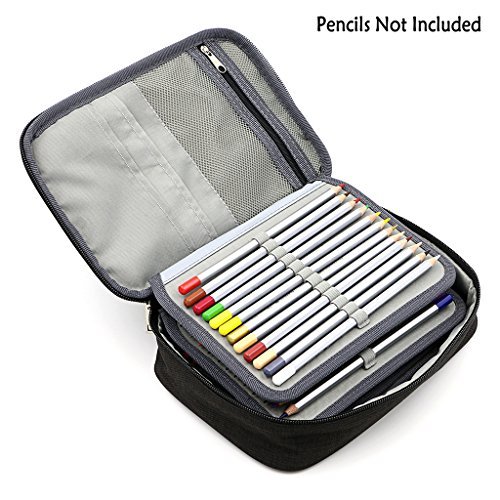 Pencil Case, 72 Slots Multi-functional Large Capacity Pens Case Pencil  Pouch Wrap Coloring Pencil Holder Organizer Stationary Bag - Blue