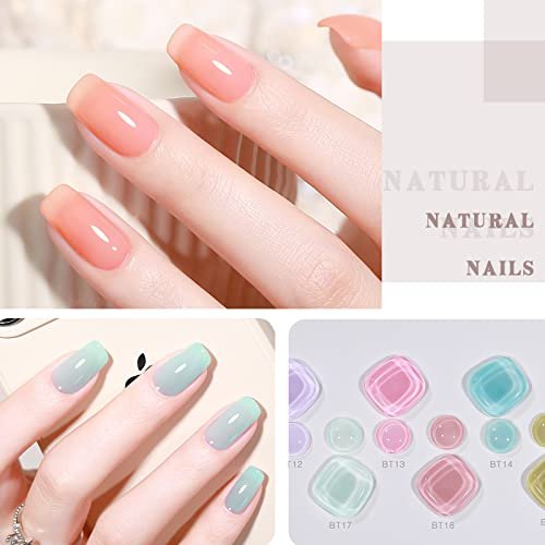 GetUSCart- GAOY Jelly Pink Gel Nail Polish Set of 6 Transparent Colors Nude  White Sheer Gel Polish Kit for Salon Gel Manicure and Nail Art DIY at Home
