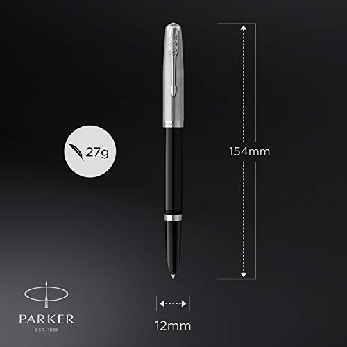 Parker 51 Fountain Pen Black Barrel with Chrome Trim Fine Nib with Black  Ink Cartridge Gift Box