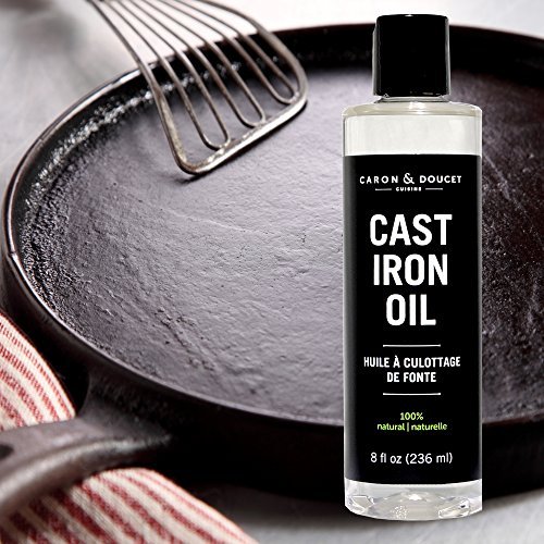 CARON & DOUCET - Cast Iron Seasoning & Cleaning Oil | 100% Plant-Based &  Food Grade! | Best for Seasoning, Restoring, Curing and Care (8oz)