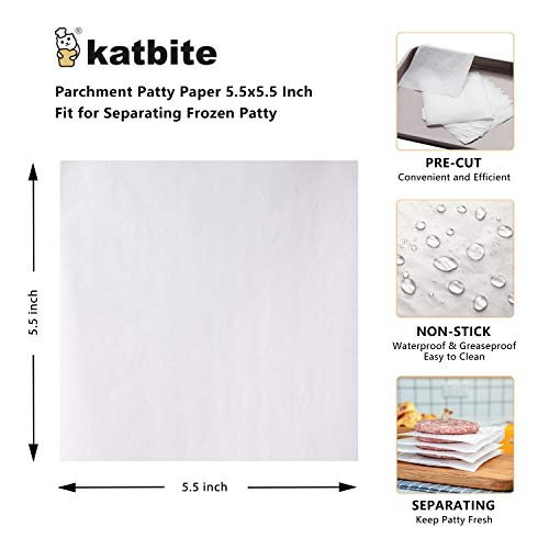Katbite Hamburger Patty Paper 1000Pcs, 5.5x5.5 Non Stick Parchment Paper  Squares Sheets for Patty Seperate, Burger Press, Ground Beef, Freezing or -  Imported Products from USA - iBhejo