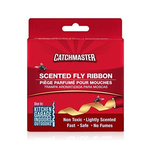 Catchmaster Fly Ribbon, Bug & Fly Traps for Indoors and Outdoors, Premium Sticky Adhesive Fruit Fly & Gnat Hanging Strips, Bulk