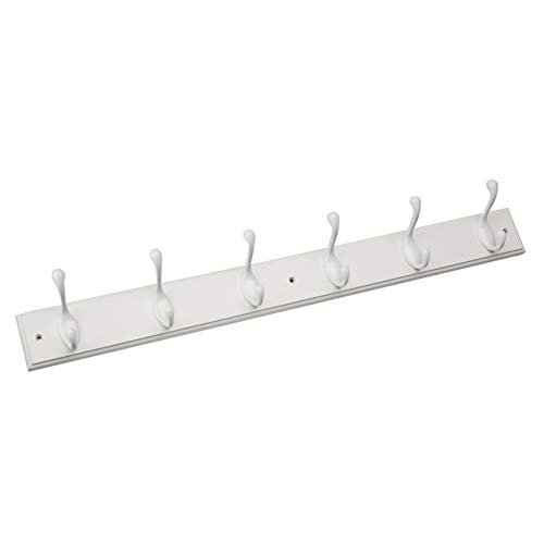 Franklin Brass Heavy Duty Coat and Hat Hook Rail Wall Hooks 6 Hooks, 27  Inches, White/White, RPLR6DJ-PWW-L1 - Imported Products from USA - iBhejo