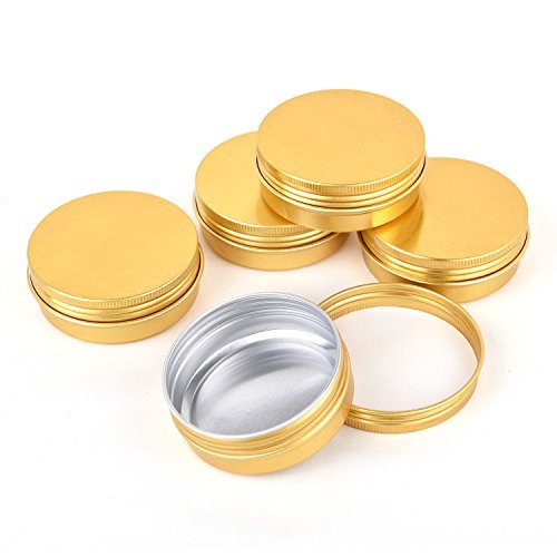 Liyar TMO 4 oz Tin Cans Screw Top Containers Aluminum Round Steel Tin Cans  Travel Tins