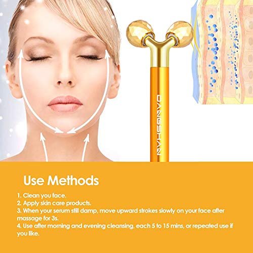 Dangshan 2 In 1 Electric Face Massager 24K Golden Facial Massager