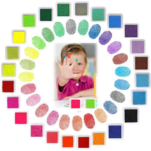  Green Ink Pad Finger Washable Kids Stamp Ink Pad for Rubber  Stamps Paper Scrapbooking : Arts, Crafts & Sewing