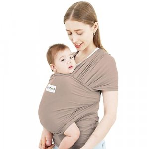 Acrabros Baby Wrap Carrier,Hands Free Baby Carrier Sling,Lightweight,Breathable,Softness,Perfect for Newborn Infants and Babies Shower Gift,Cappuccin