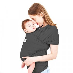 Acrabros Baby Wrap Carrier,Hands Free Baby Carrier Sling,Lightweight,Breathable,Softness,Perfect for Newborn Infants and Babies Shower Gift,Charcoal 