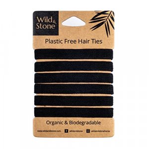 Wild & Stone | Pack of 6 Hair Bands | 100% Biodegradable and Plastic-Free Elastic Hair Ties | 100% Organic Cotton and Natural Plant-Based Rubber | No