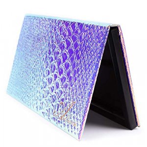 Allwon Magnetic Palette Mermaid Empty Makeup Palette with Mirror and 20Pcs Adhesive Empty Palette Metal Stickers for Eyeshadow Lipstick Blush Powder