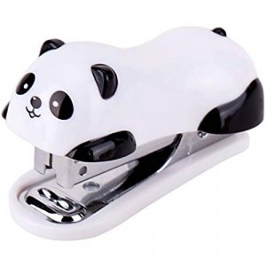 Cute Panda Mini Desktop Stapler Handy Stapler with 1000 Pieces Staples for Home and Office Using