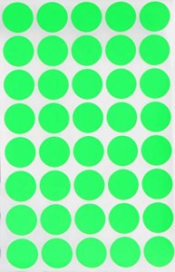 Royal Green Round Label Colored dot Stickers 19mm 3/4 inch - Neon Green - 1000 Pack
