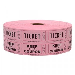 INDIANA TICKET CO. Raffle Tickets Double Roll, 50/50 Raffle Tickets, Tickets for Events, Carnivals, Door Prizes, Drinks and More (2,000, Pink)