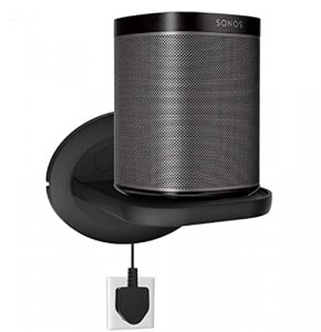 HomeMount Wall Mount for Sonos One - Space Saving Smart Home Wall Stand Holder Shelf Compatible with Sonos One/Sonos One SL Black