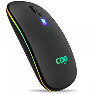COO Wireless Mouse, LED Slim Dual Mode(Bluetooth 5.1 and 2.4G Wireless) Rechargeable Led Wireless Mouse with 3 Adjustable DPI for iPad OS 13, MacBook
