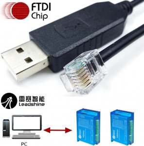 Usangreen USB DB9 RS232 to RJ11 RJ12 Serial Cable for Leadshine Servo Stepper Motor DM432C DM442 DM556 6FT (USB to RJ12 - with FTDI Chip)