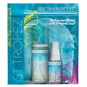 St. Tropez Self Tan Purity Mini Kit, Self Tanning Set for a Natural Glow, 100% Clean Water Tanning Mousse and Face Mist, Vegan-Friendly with Tropical