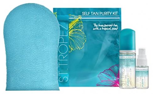 St. Tropez Self Tan Purity Mini Kit, Self Tanning Set for a Natural Glow, 100% Clean Water Tanning Mousse and Face Mist, Vegan-Friendly with Tropical