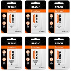 Reach Dentotape Waxed Dental Floss Bundle | Effective Plaque Removal, Extra Wide Cleaning Surface | Shred Resistance & Tension, Slides Smoothly & Eas