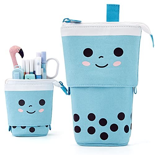 Cute Pencil Case Standing Pen Holder Telescopic Makeup Pouch Pop Up  Cosmetics Bag Stationery Office Organizer Box for Girls Students Women  Adults 