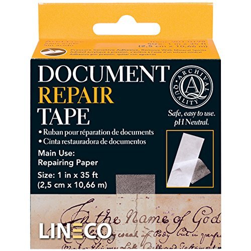  Lineco Self-Adhesive Document Repair Tape, 1 by 35',  Transparent 1X35