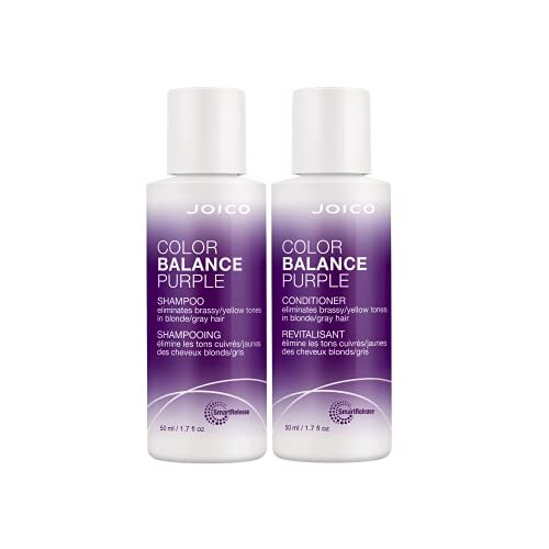 Joico Color Balance Purple Shampoo & Conditioner Set, Eliminate Brassy and  Yellow tones, for Cool Blonde or Gray Hair