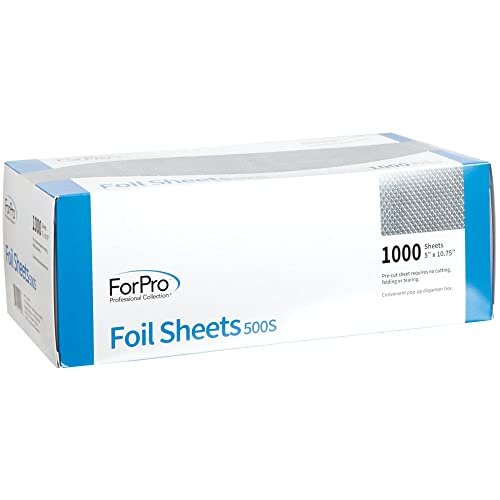 ForPro Embossed Foil Sheets 500S, Aluminum Foil, Pop-Up Dispenser, for Hair  Color Application and Highlighting Services, Food Safe, 5 W x 10.75 L,  100-Count