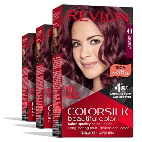 Permanent Hair Color by Revlon, Permanent Red Hair Dye, Colorsilk with ...