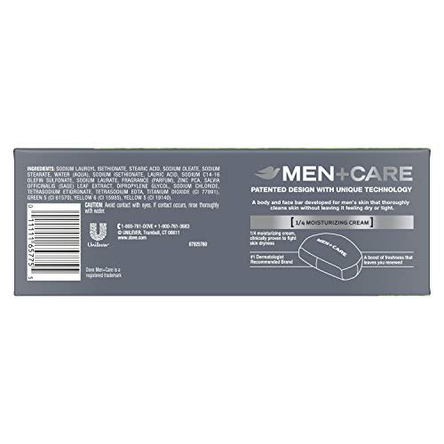 Dove Men Plus Care Body And Face Bar Soap, Deep Clean, 3.75 Oz, 4 Bars
