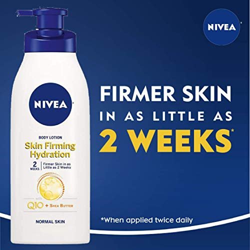 NIVEA Skin Firming Hydration Body Lotion with Q10 and Shea Butter, 16.9 Fl  Oz Pump Bottle 