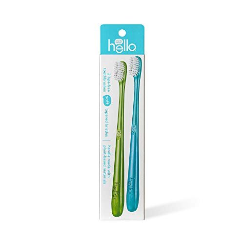 hello Blue + Green BPA-free Toothbrush, Twin Pack, Soft Tapered Bristles, 2  Count, Pack of 4 - Imported Products from USA - iBhejo