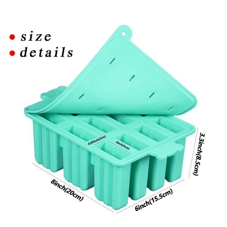 Waybesty 10 Cavities Homemade Popsicle Molds Shapes, Food Grade Silicone Frozen Ice Popsicle Maker-BPA Free, Contain 100 Popsicle Sticks, 100 Popsicle